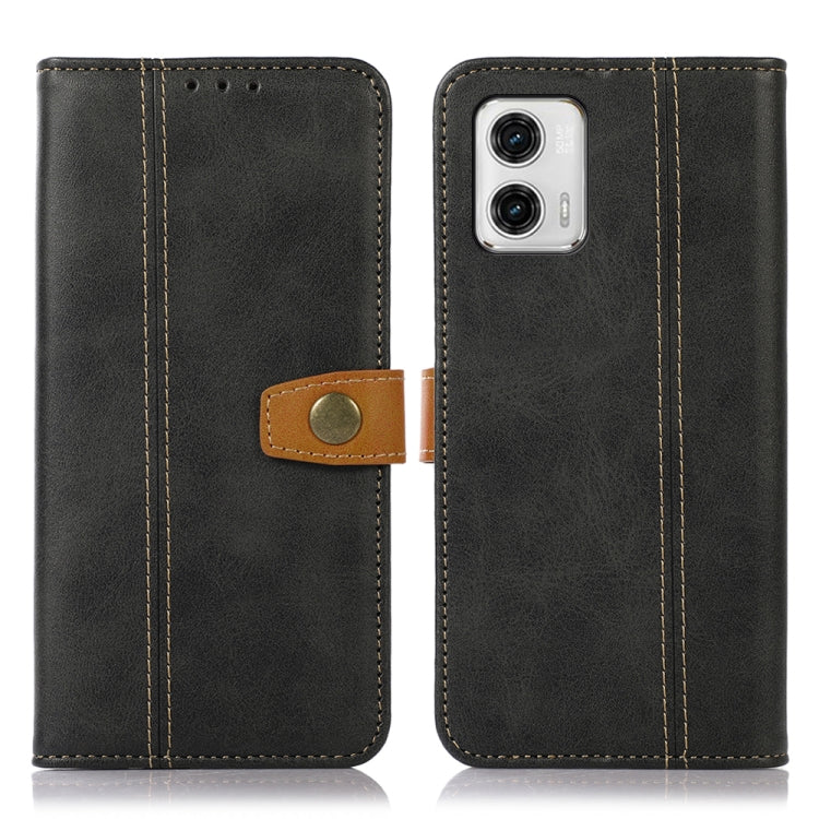 For Motorola Moto G73 5G Stitching Thread Calf Texture Leather Phone Case
