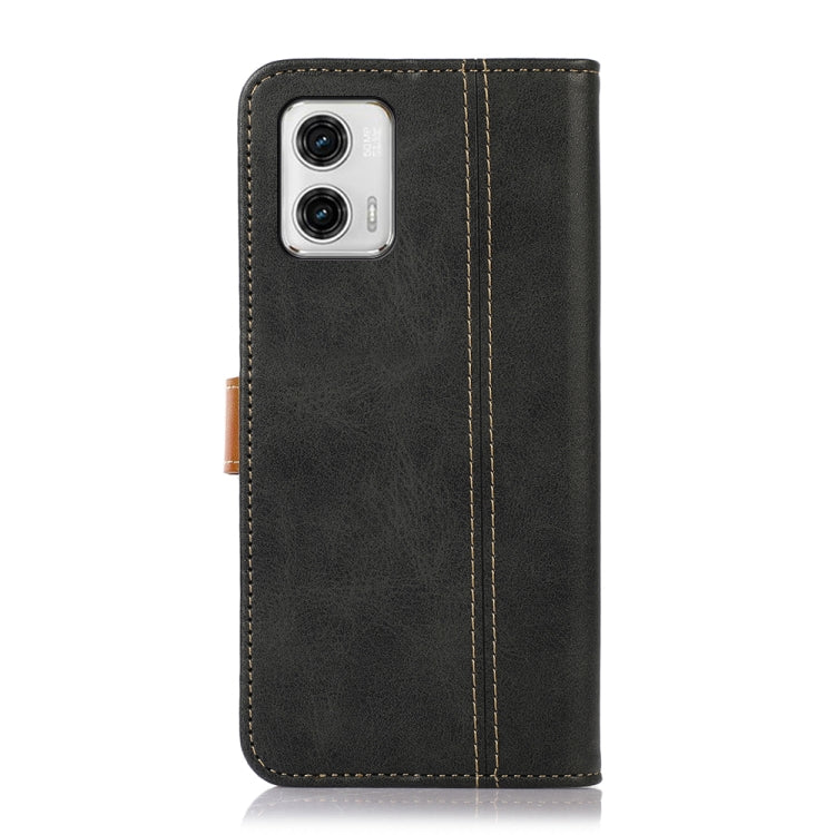 For Motorola Moto G73 5G Stitching Thread Calf Texture Leather Phone Case