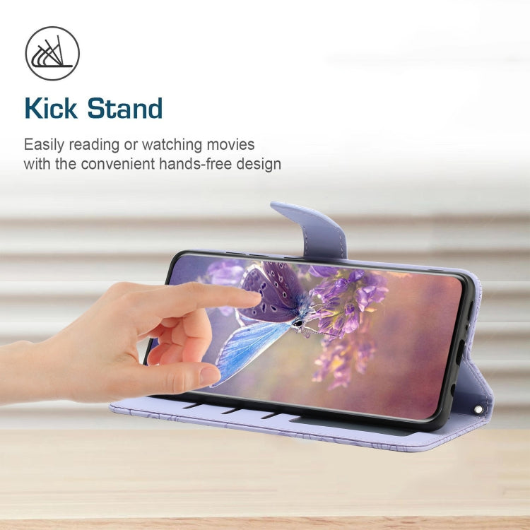 For OPPO Reno8 T 5G/A1 Pro 5G HT03 Skin Feel Butterfly Embossed Flip Leather Phone Case