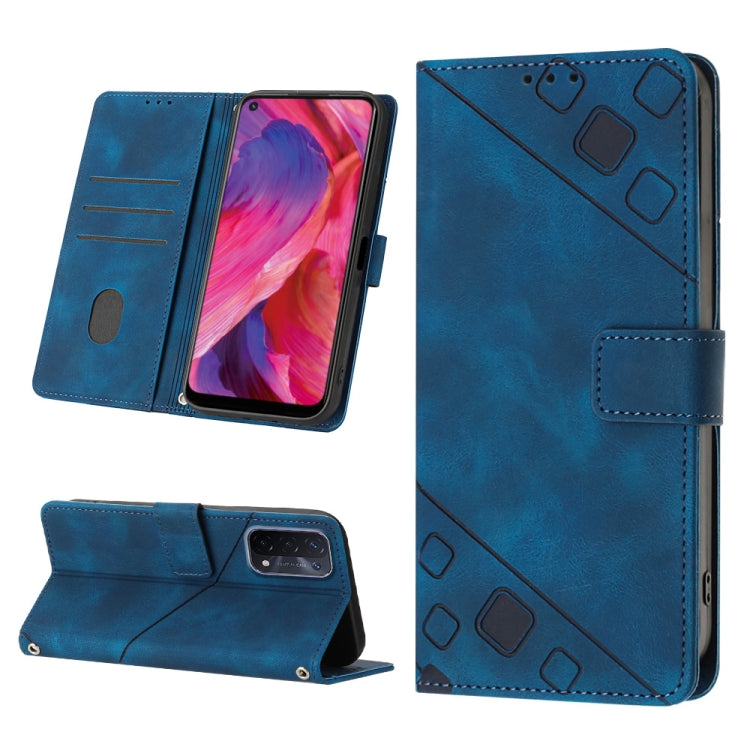 For OPPO A54 5G / A74 5G / A93 5G Skin-feel Embossed Leather Phone Case