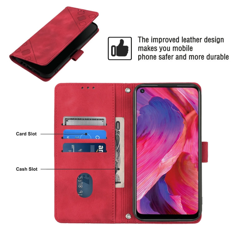 For OPPO A54 5G / A74 5G / A93 5G Skin-feel Embossed Leather Phone Case