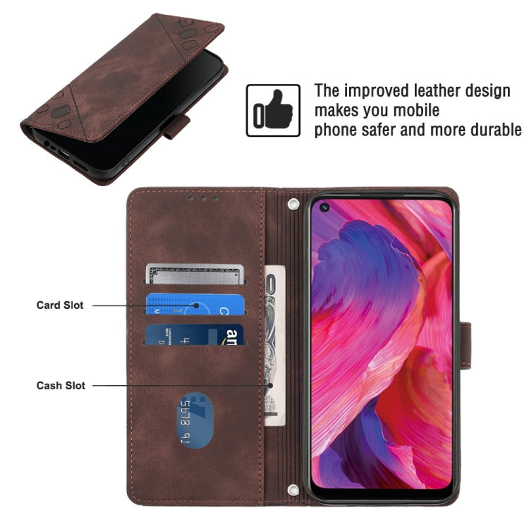 For OPPO A54 5G / A74 5G / A93 5G Skin-feel Embossed Leather Phone Case