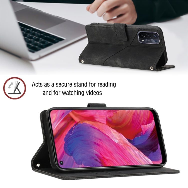 For OPPO A54 5G / A74 5G / A93 5G Skin-feel Embossed Leather Phone Case