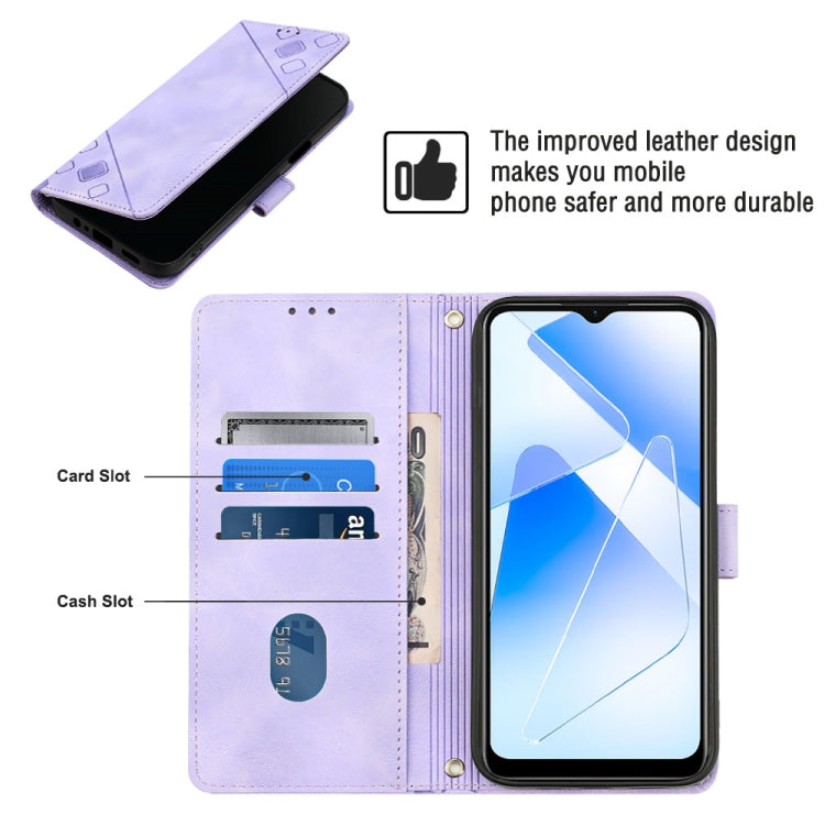 Skin-feel Embossed Leather Phone Case For OPPO A55 5G / A54 4G / A16 4G / A16s / A55 4G / A54s / A56 5G / Realme V11 5G