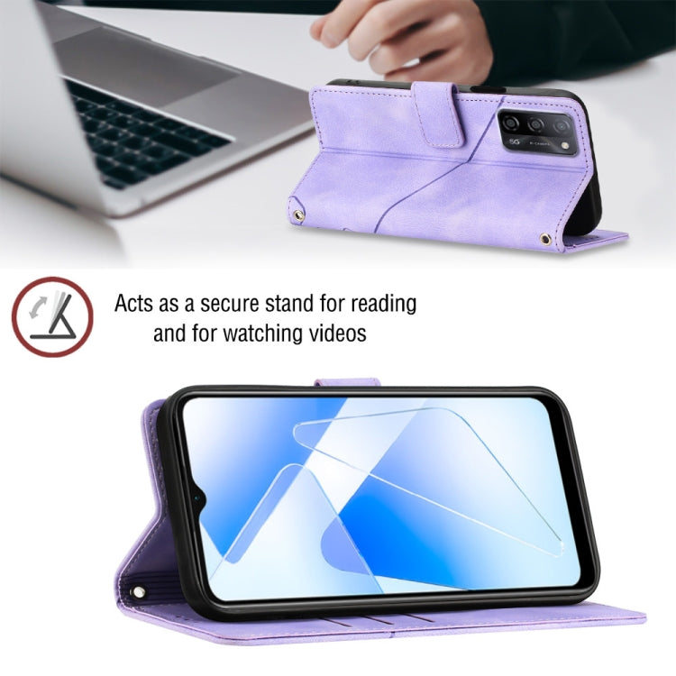 Skin-feel Embossed Leather Phone Case For OPPO A55 5G / A54 4G / A16 4G / A16s / A55 4G / A54s / A56 5G / Realme V11 5G