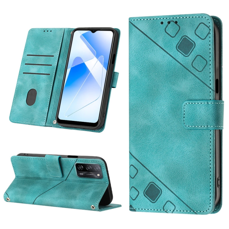 Skin-feel Embossed Leather Phone Case For OPPO A55 5G / A54 4G / A16 4G / A16s / A55 4G / A54s / A56 5G / Realme V11 5G