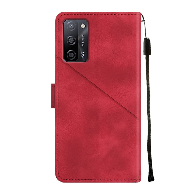 Skin-feel Embossed Leather Phone Case For OPPO A55 5G / A54 4G / A16 4G / A16s / A55 4G / A54s / A56 5G / Realme V11 5G