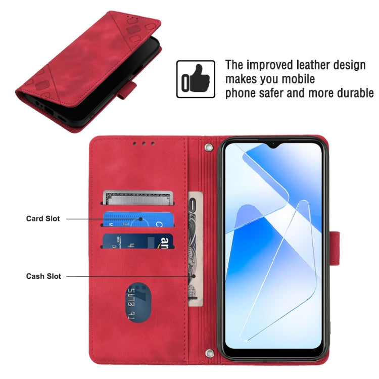 Skin-feel Embossed Leather Phone Case For OPPO A55 5G / A54 4G / A16 4G / A16s / A55 4G / A54s / A56 5G / Realme V11 5G