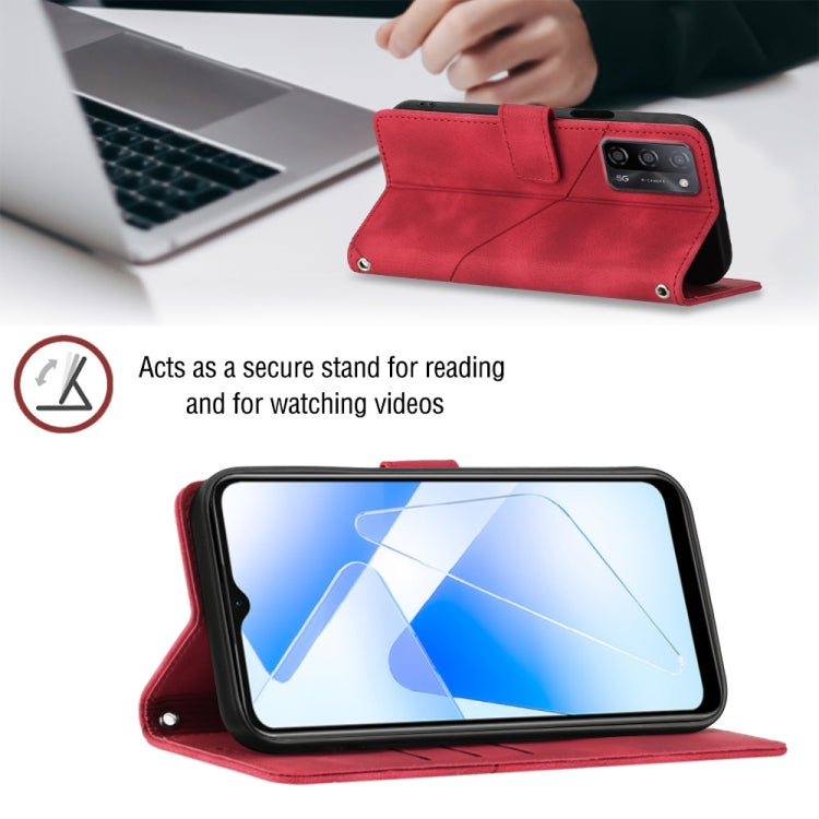 Skin-feel Embossed Leather Phone Case For OPPO A55 5G / A54 4G / A16 4G / A16s / A55 4G / A54s / A56 5G / Realme V11 5G