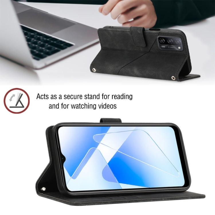 Skin-feel Embossed Leather Phone Case For OPPO A55 5G / A54 4G / A16 4G / A16s / A55 4G / A54s / A56 5G / Realme V11 5G