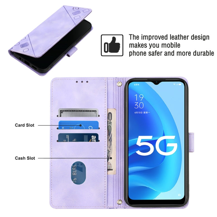 For OPPO A55s 5G Skin-feel Embossed Leather Phone Case