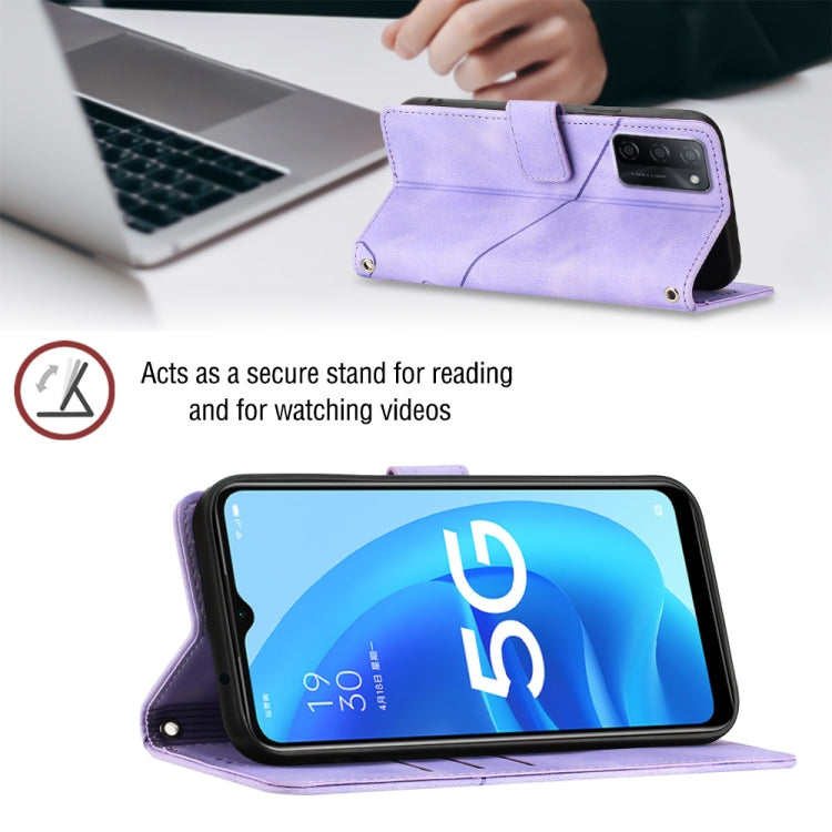 For OPPO A55s 5G Skin-feel Embossed Leather Phone Case