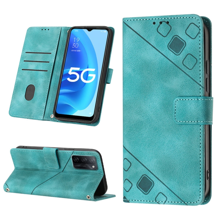 For OPPO A55s 5G Skin-feel Embossed Leather Phone Case