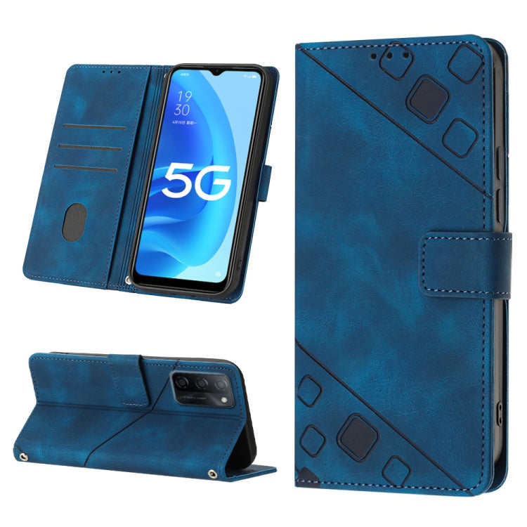 For OPPO A55s 5G Skin-feel Embossed Leather Phone Case