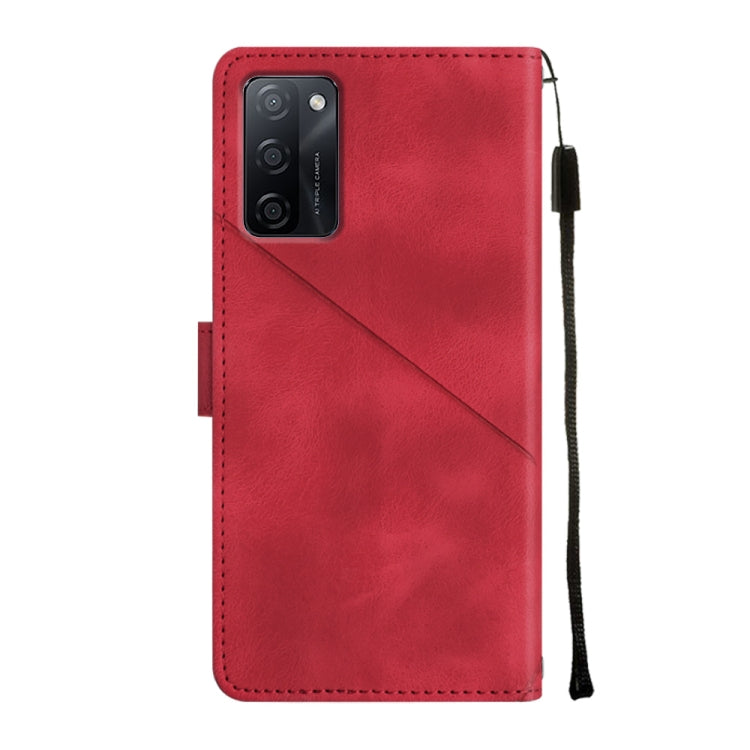 For OPPO A55s 5G Skin-feel Embossed Leather Phone Case