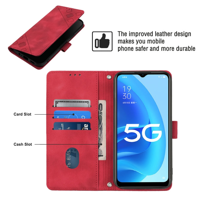 For OPPO A55s 5G Skin-feel Embossed Leather Phone Case