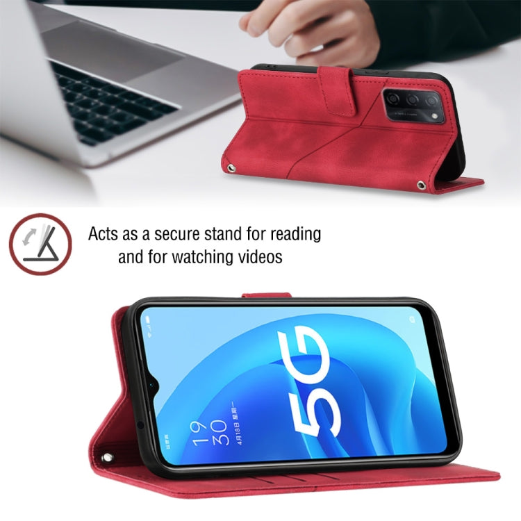 For OPPO A55s 5G Skin-feel Embossed Leather Phone Case