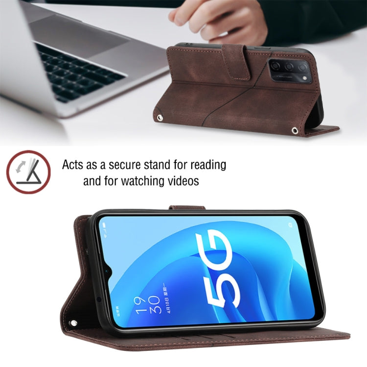 For OPPO A55s 5G Skin-feel Embossed Leather Phone Case