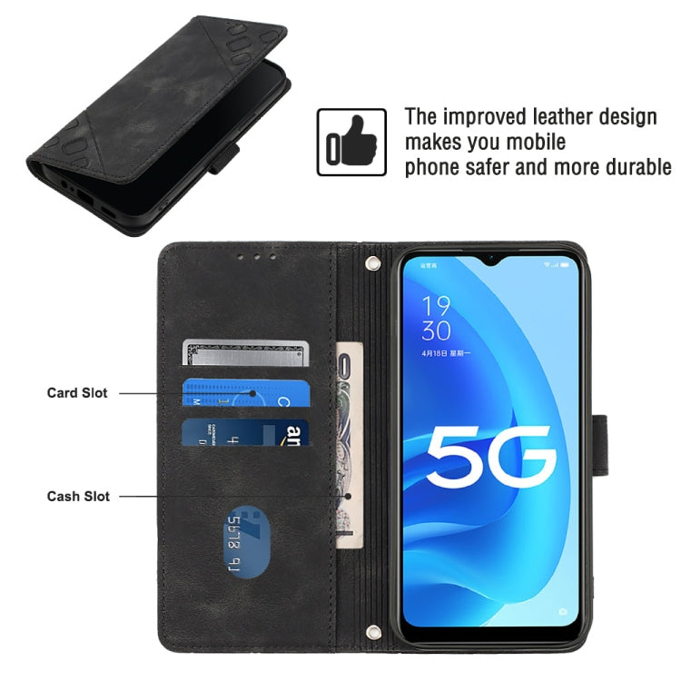 For OPPO A55s 5G Skin-feel Embossed Leather Phone Case