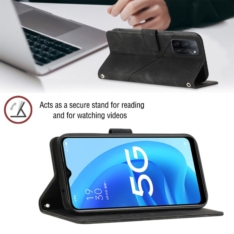 For OPPO A55s 5G Skin-feel Embossed Leather Phone Case