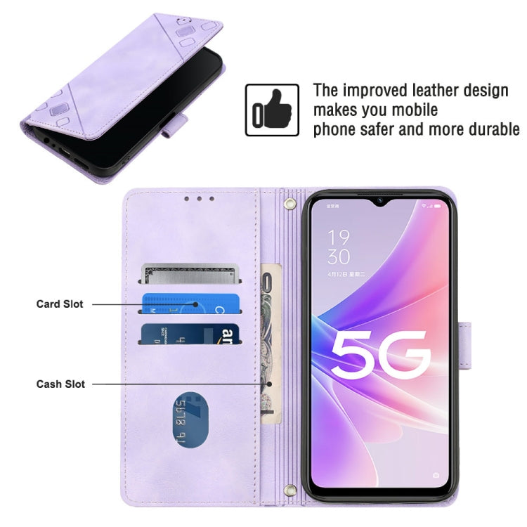 For OPPO A57 5G 2022 / 4G Skin-feel Embossed Leather Phone Case