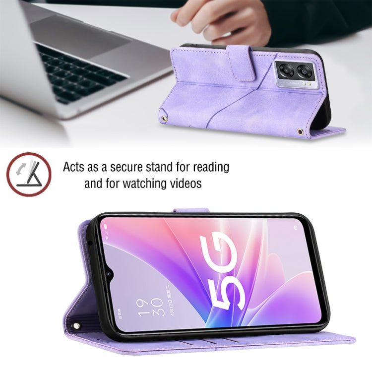 For OPPO A57 5G 2022 / 4G Skin-feel Embossed Leather Phone Case