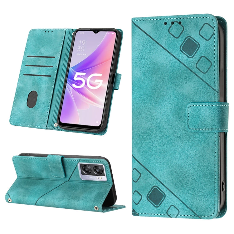 For OPPO A57 5G 2022 / 4G Skin-feel Embossed Leather Phone Case