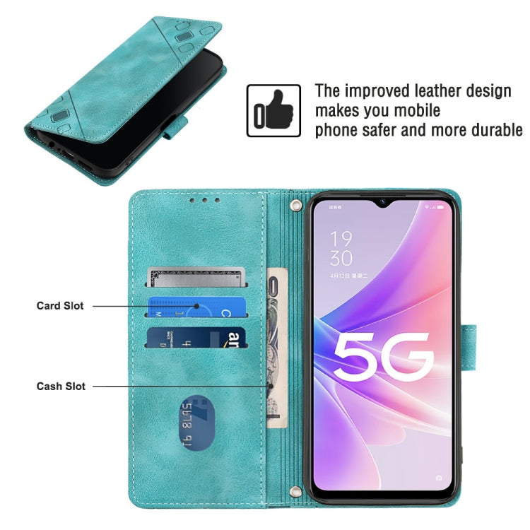 For OPPO A57 5G 2022 / 4G Skin-feel Embossed Leather Phone Case