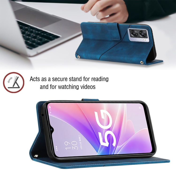 For OPPO A57 5G 2022 / 4G Skin-feel Embossed Leather Phone Case