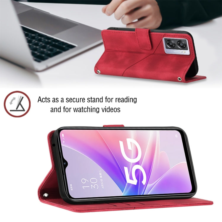 For OPPO A57 5G 2022 / 4G Skin-feel Embossed Leather Phone Case