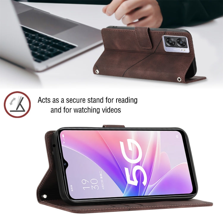 For OPPO A57 5G 2022 / 4G Skin-feel Embossed Leather Phone Case