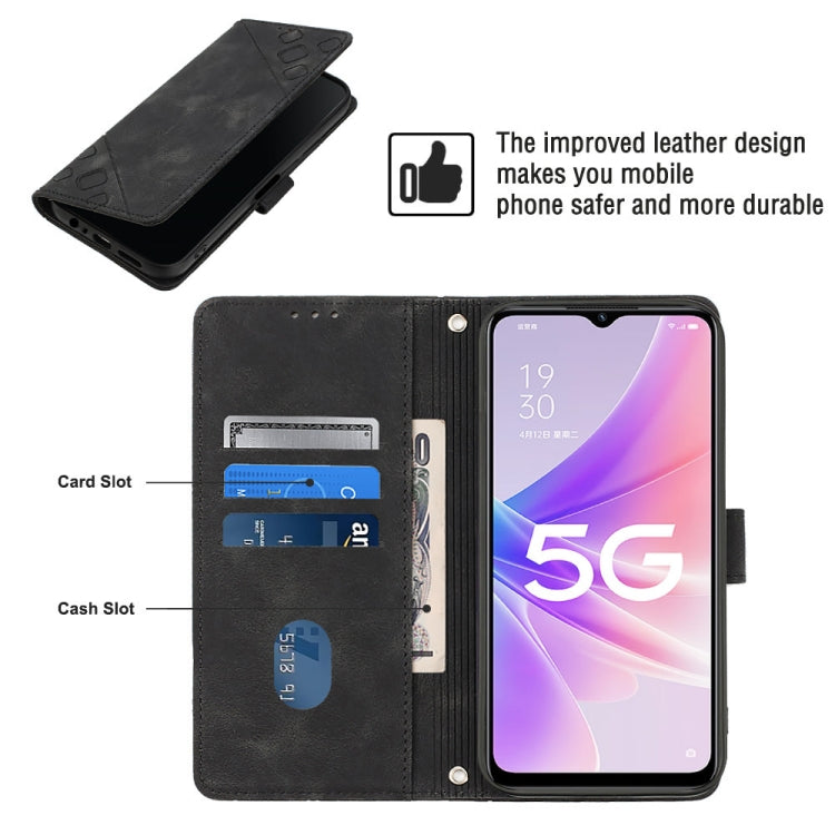 For OPPO A57 5G 2022 / 4G Skin-feel Embossed Leather Phone Case