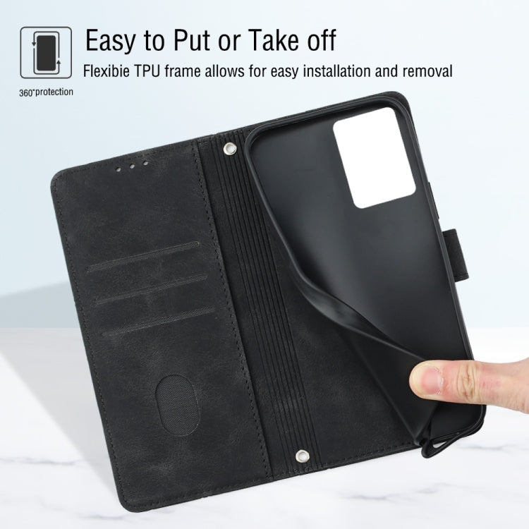 For OPPO A57 5G 2022 / 4G Skin-feel Embossed Leather Phone Case