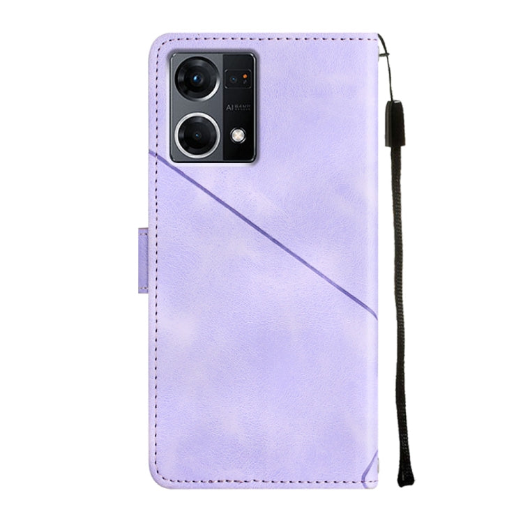 For OPPO Reno7 4G / F21 Pro Skin-feel Embossed Leather Phone Case