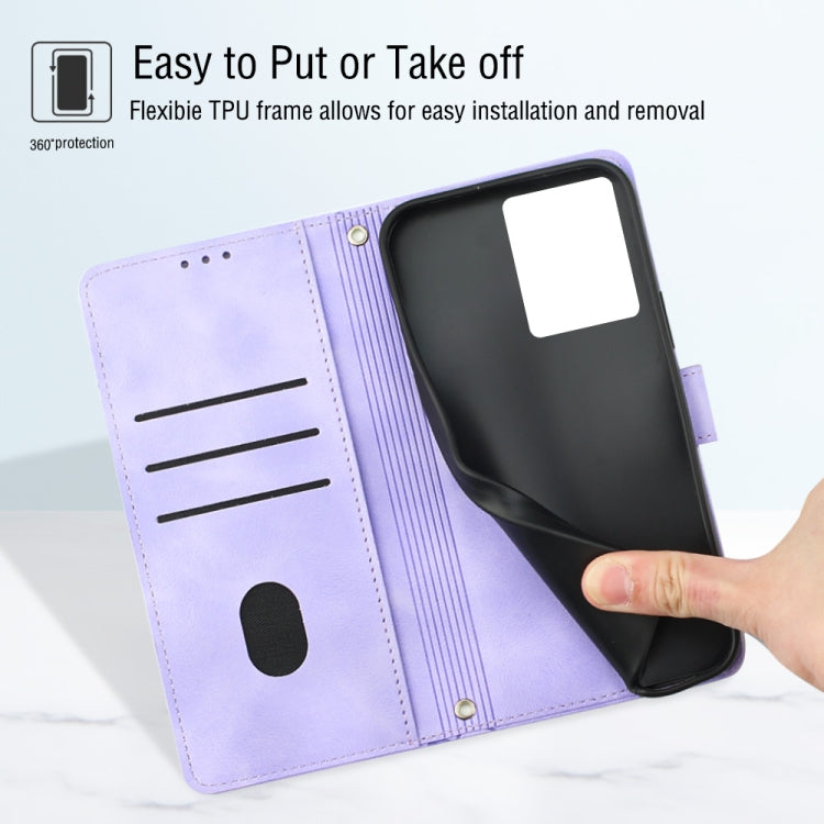 For OPPO Reno7 4G / F21 Pro Skin-feel Embossed Leather Phone Case