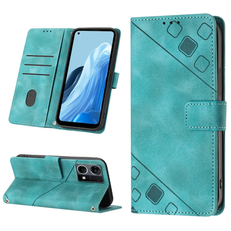 For OPPO Reno7 4G / F21 Pro Skin-feel Embossed Leather Phone Case
