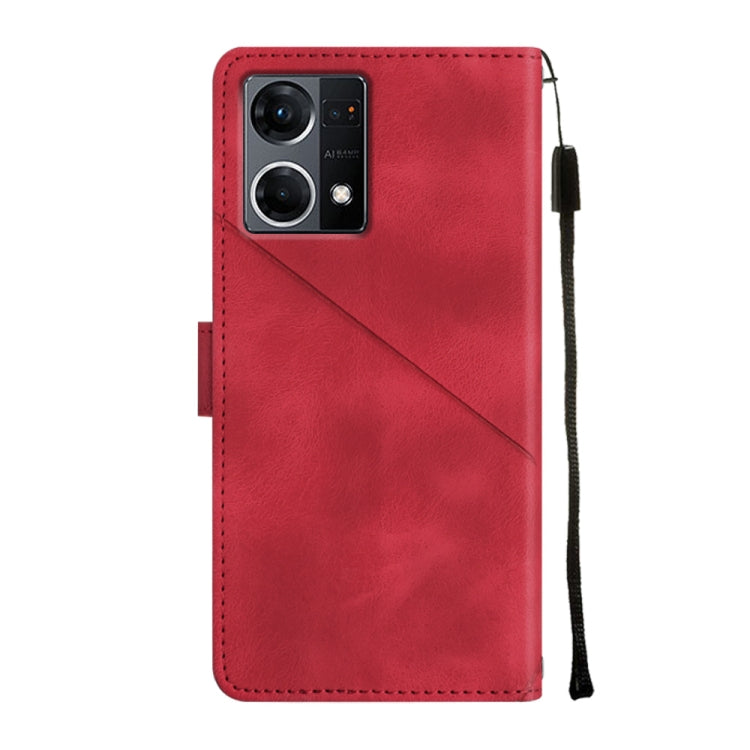 For OPPO Reno7 4G / F21 Pro Skin-feel Embossed Leather Phone Case