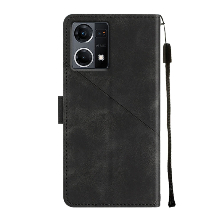 For OPPO Reno7 4G / F21 Pro Skin-feel Embossed Leather Phone Case