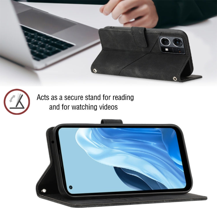 For OPPO Reno7 4G / F21 Pro Skin-feel Embossed Leather Phone Case