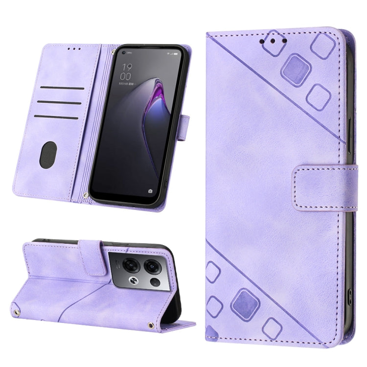 For OPPO Reno8 Pro 5G Skin-feel Embossed Leather Phone Case