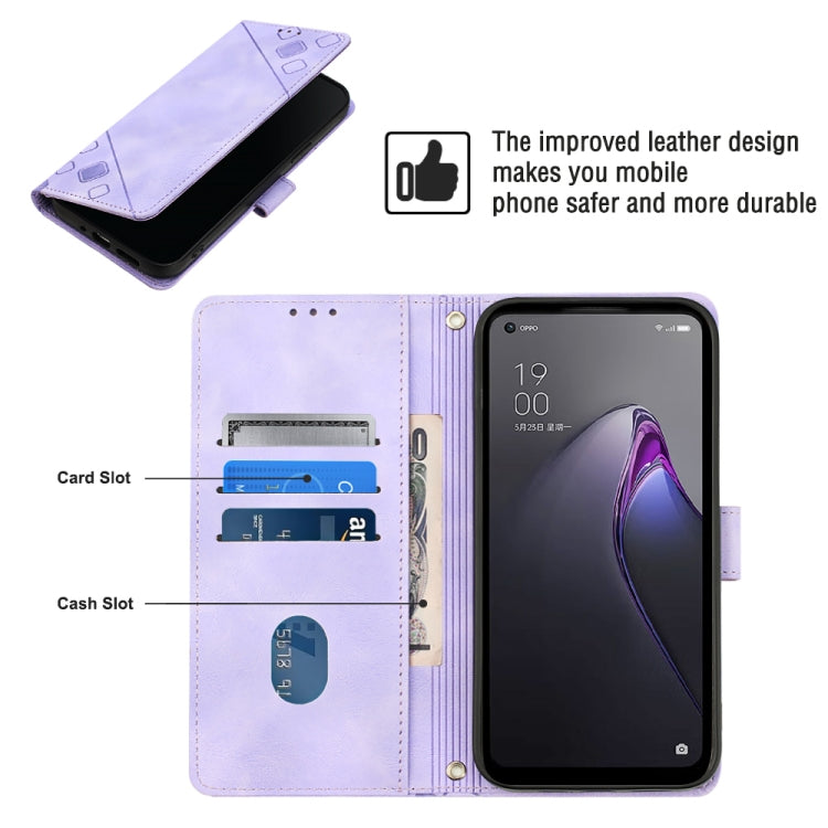 For OPPO Reno8 Pro 5G Skin-feel Embossed Leather Phone Case