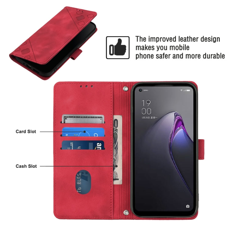 For OPPO Reno8 Pro 5G Skin-feel Embossed Leather Phone Case
