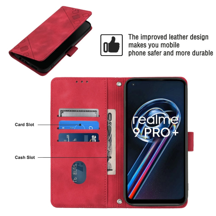 For Realme 9 Pro+ 5G / 9 4G Skin-feel Embossed Leather Phone Case