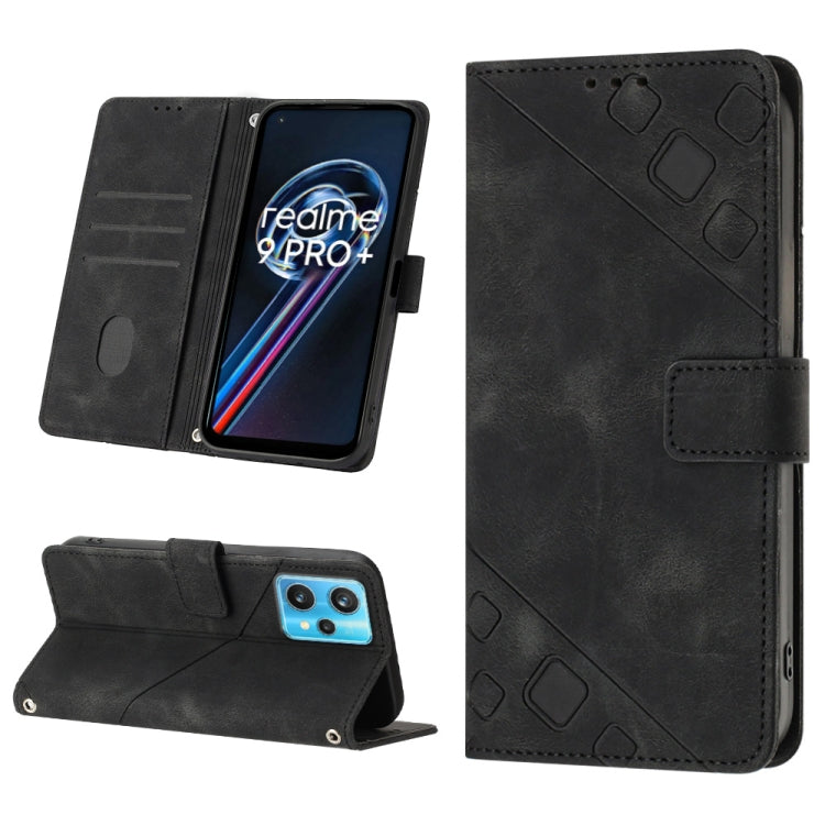 For Realme 9 Pro+ 5G / 9 4G Skin-feel Embossed Leather Phone Case