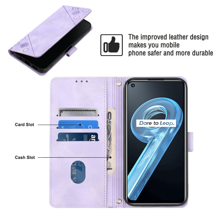 For Realme 9i / OPPO A36 / A76 Skin-feel Embossed Leather Phone Case