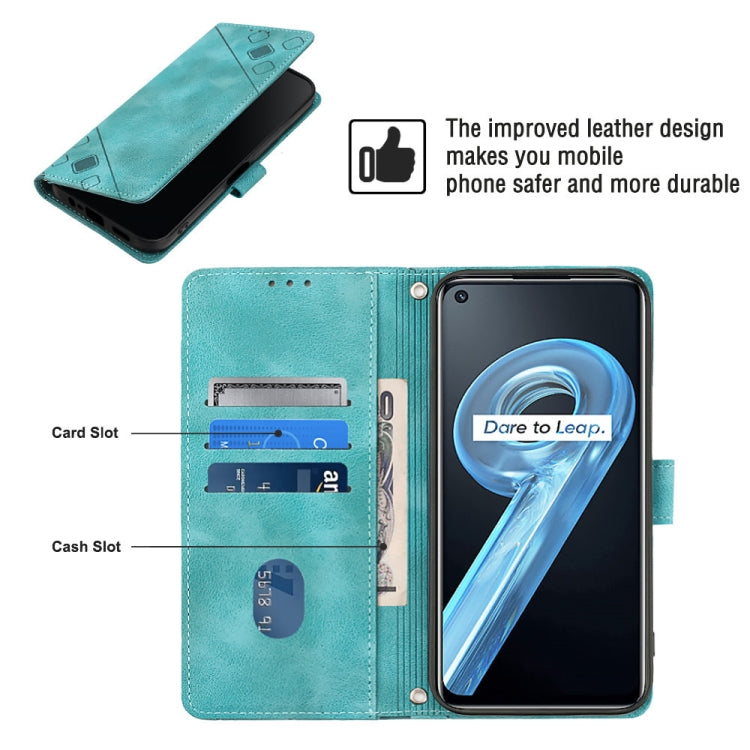 For Realme 9i / OPPO A36 / A76 Skin-feel Embossed Leather Phone Case