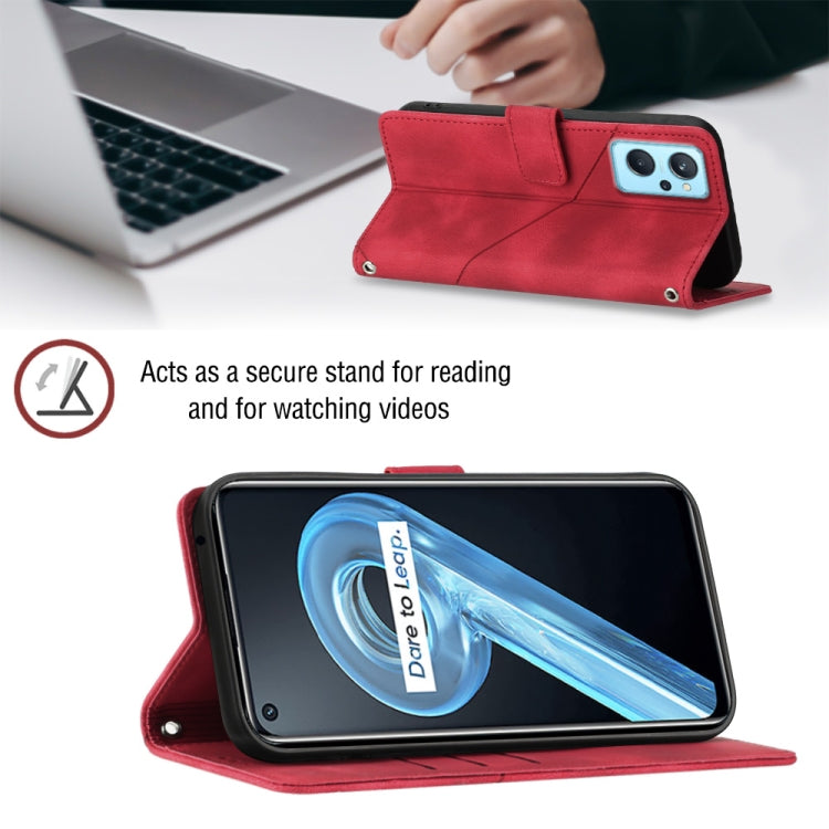 For Realme 9i / OPPO A36 / A76 Skin-feel Embossed Leather Phone Case