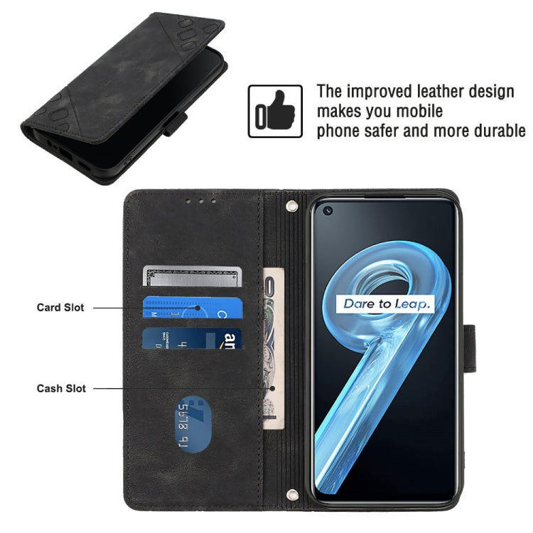 For Realme 9i / OPPO A36 / A76 Skin-feel Embossed Leather Phone Case