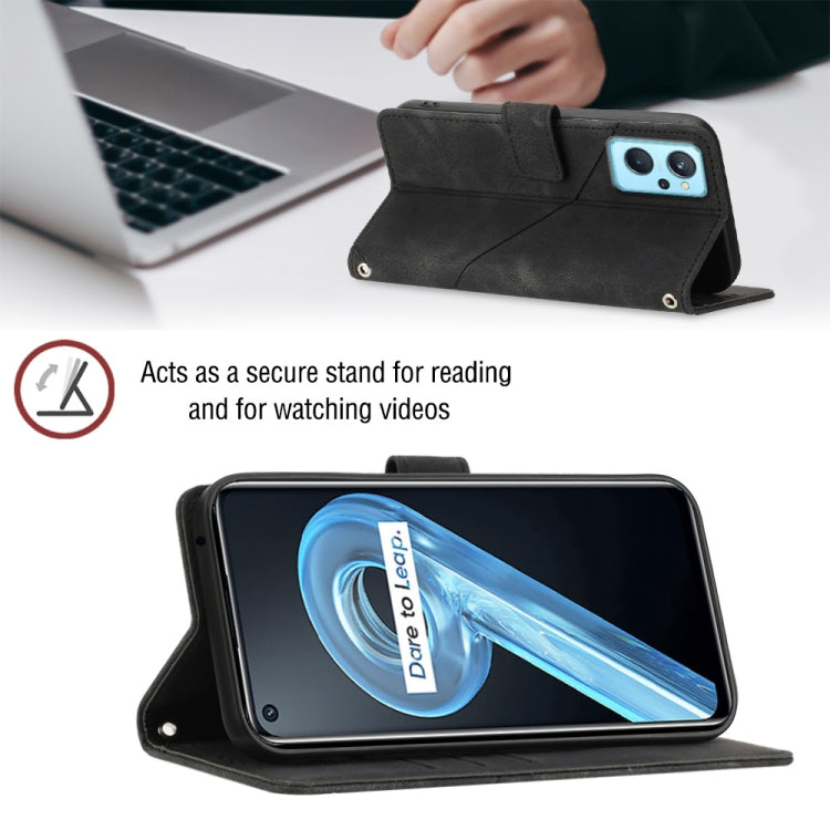 For Realme 9i / OPPO A36 / A76 Skin-feel Embossed Leather Phone Case