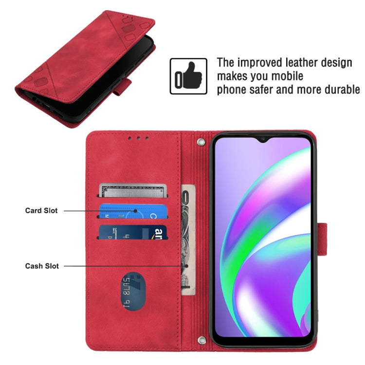 For Realme C12 / C15 / C25 / C25s Skin-feel Embossed Leather Phone Case